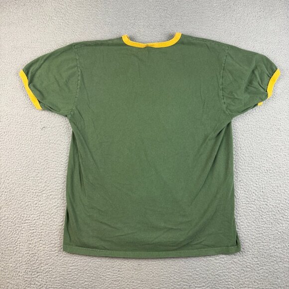 Polo Jeans Ralph Lauren Ringer Essential Shirt Large Green Yellow Preppy Basic - Picture 2 of 6